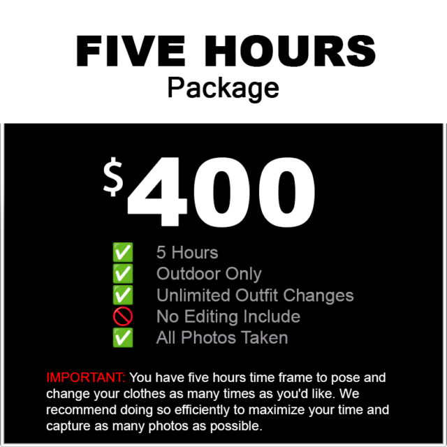 Five hours of photographer service