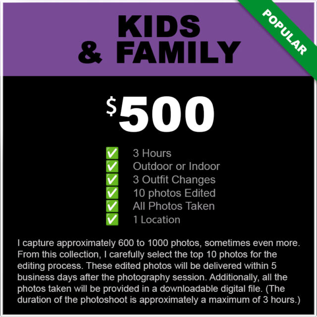 Kids and family photography service