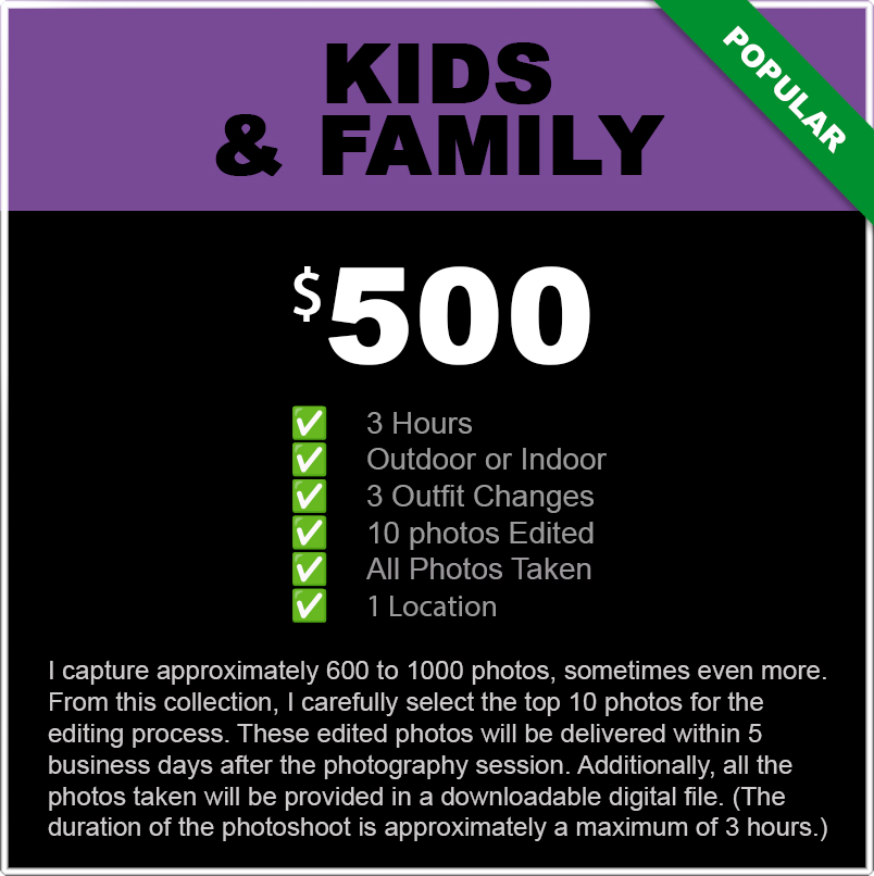 Kids and family photography service