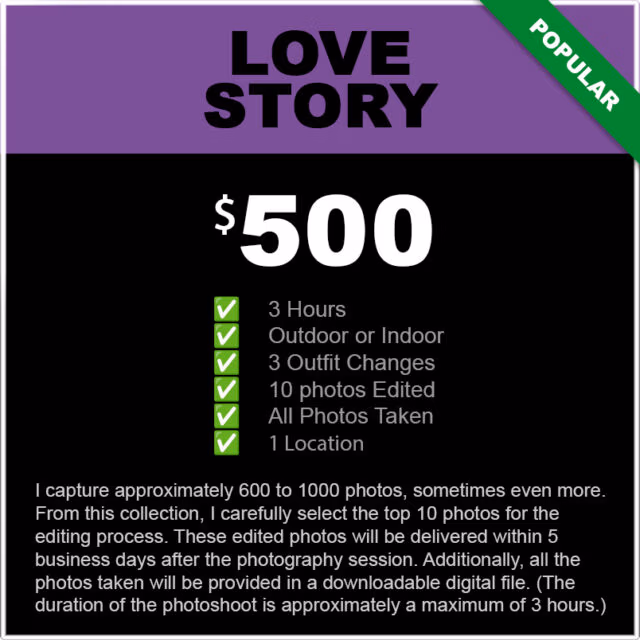 Love story photography session