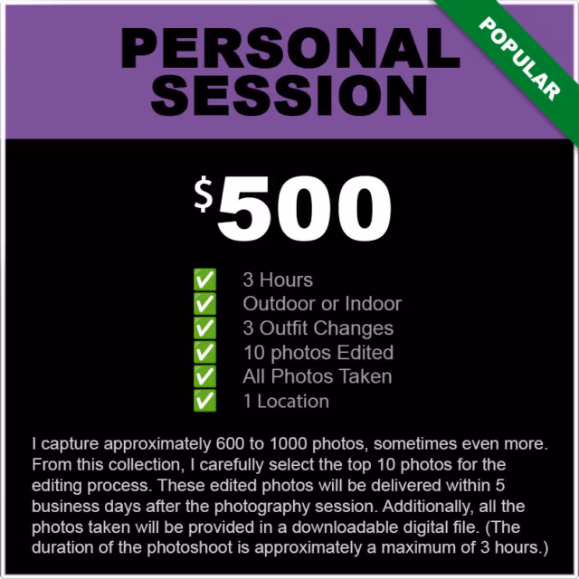 Photography Session Service